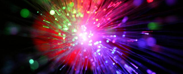 fibre ottiche con diversi colori di luce