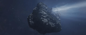 Cometa delle dimensioni di un record vista emettere getti dalla superficie mentre si dirige verso di noi