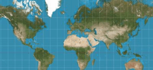 Mappa: proiezione di Mercatore del mondo