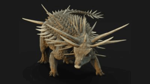 un ankilosauro con spine all'estremità