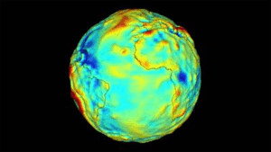 Una mappa gravitazionale prodotta dal GRACE della NASA.