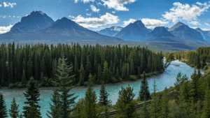 La curva di Morant in Alberta, Canada.