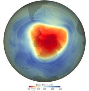 Il buco nell'ozono sopra l'Antartide a settembre 2024, un periodo in cui era più piccolo rispetto agli anni precedenti