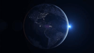 La Terra di notte (illustrazione).