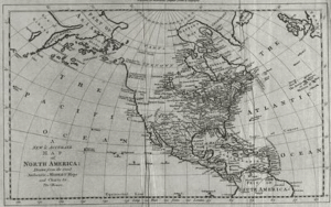 Una mappa del 1777 che mostra le Americhe.