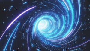 Volare all'interno di un tunnel di dati digitali