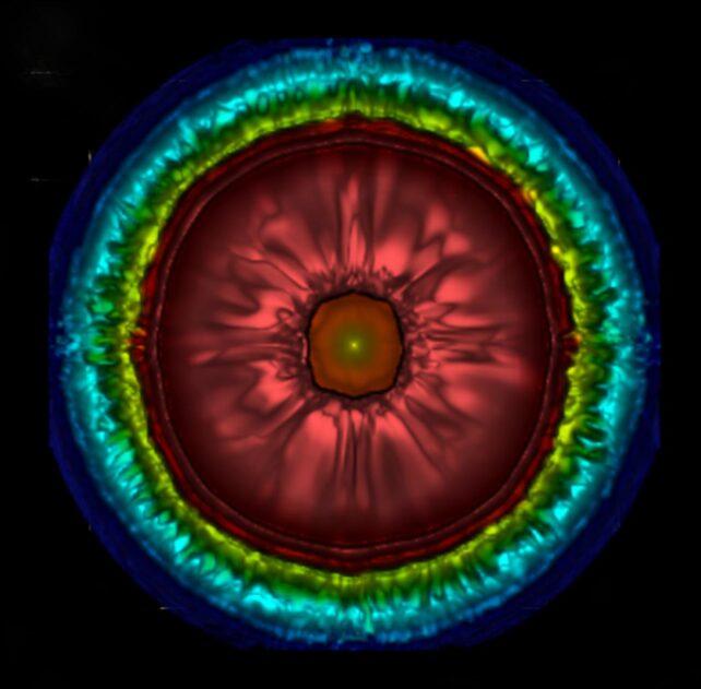 immagine computerizzata di una supernova esotica