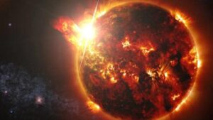illustrazione di un CME su un'altra stella