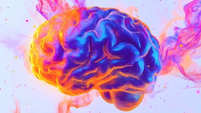 Illustrazione colorata di un cervello umano