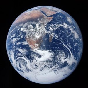 La Terra vista dal lato dell'Africa e dell'Antartide.