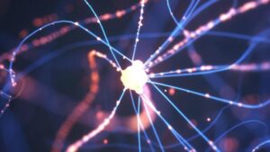 Illustrazione 3D di neuroni interconnessi