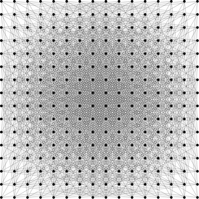 Griglia di punti collegati da linee