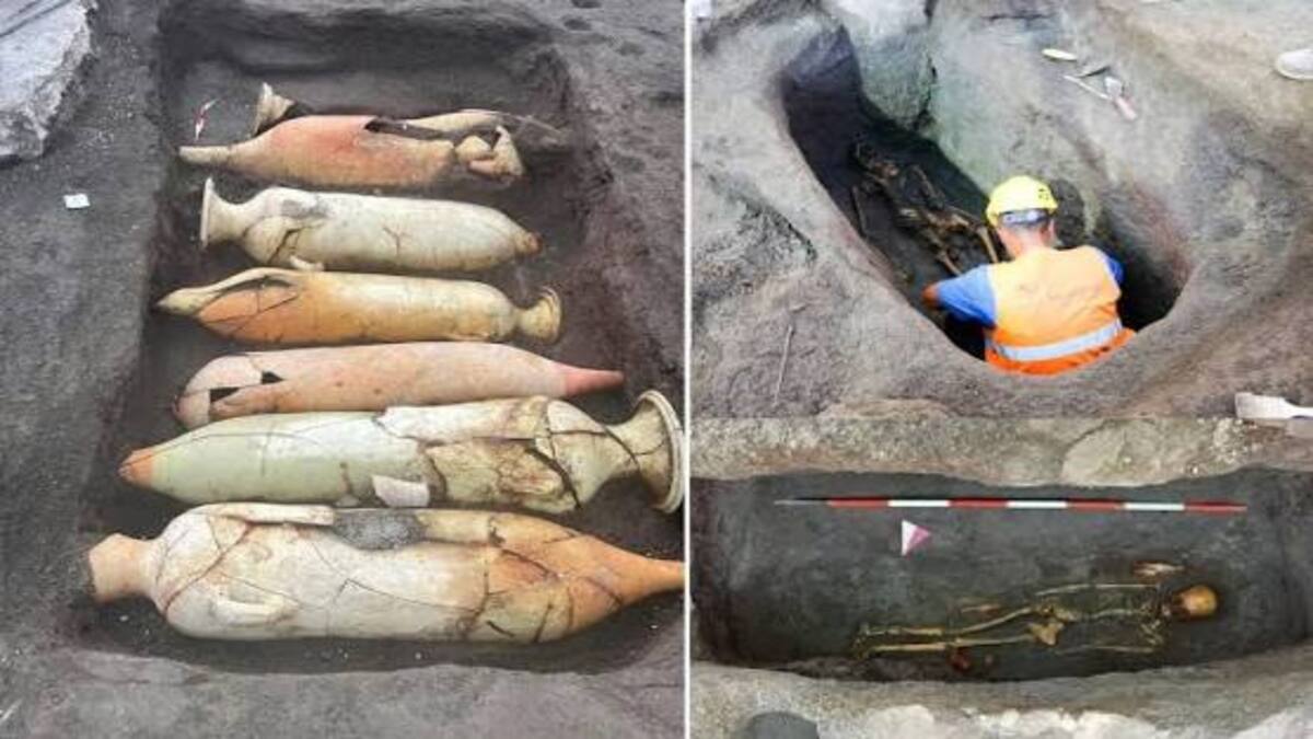 Uno scheletro di 1.600 anni fa ritrovato in un enorme vaso: gli ultimi istanti di una vittima romana