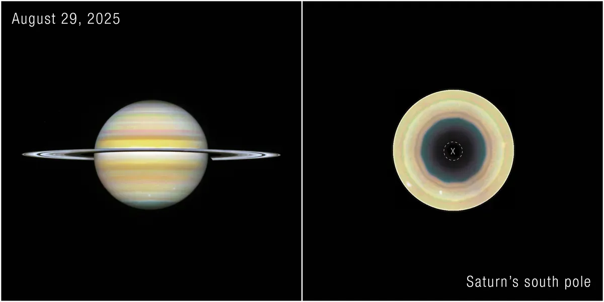 Saturno: scoperta gigantesca formazione decagonale al suo polo sud