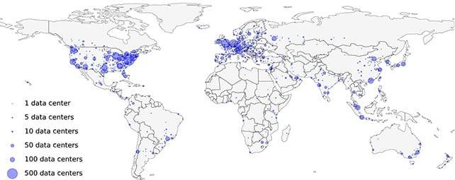 Mappa dei data center