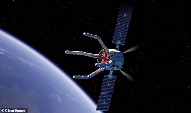 Un gigantesco artiglio robotico britannico darà la caccia ai satelliti fuori uso per distruggerli nell’atmosfera