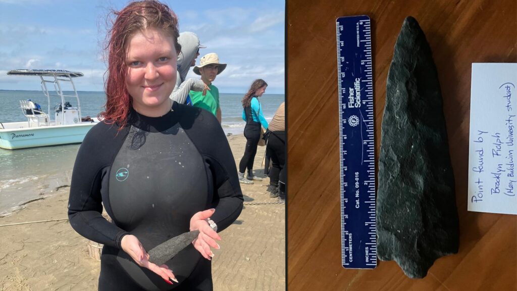 Sulla costa della Virginia una studentessa trova una punta di lancia millenaria