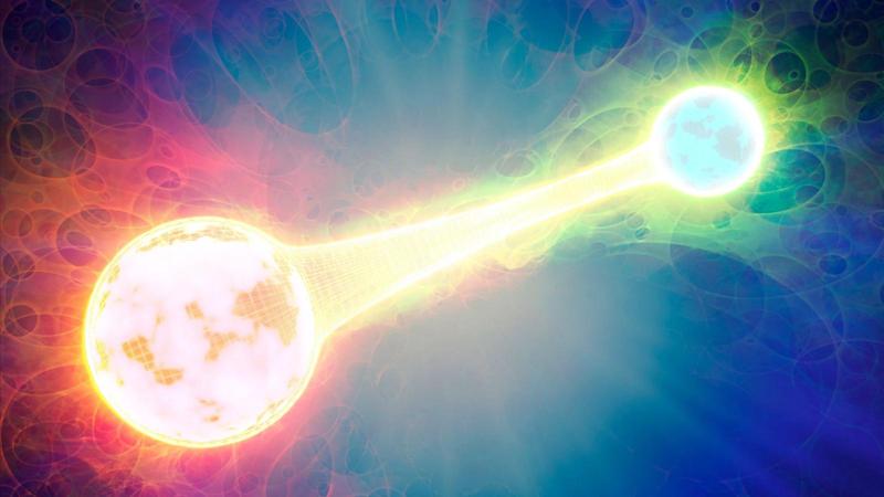 Immagine concettuale dell’entanglement quantistico.
