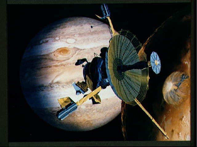 Una rappresentazione artistica della sonda Galileo, lanciata nel 1989 per una missione verso Giove.