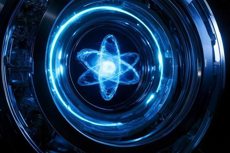 Illustrazione artistica del concetto di orologio nucleare
