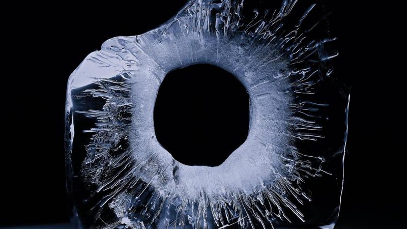 Blocco di ghiaccio crepato