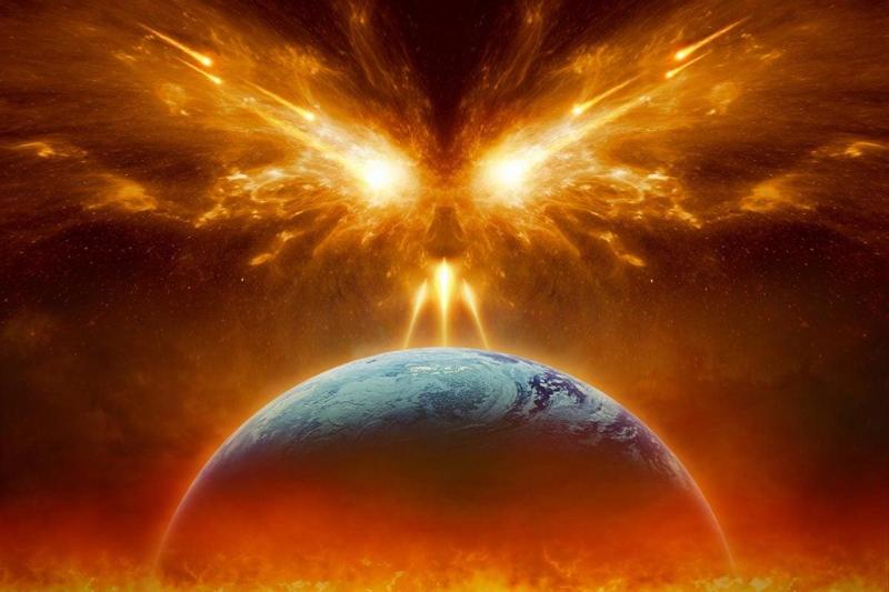 Distruzione apocalittica della Terra nel giorno del giudizio